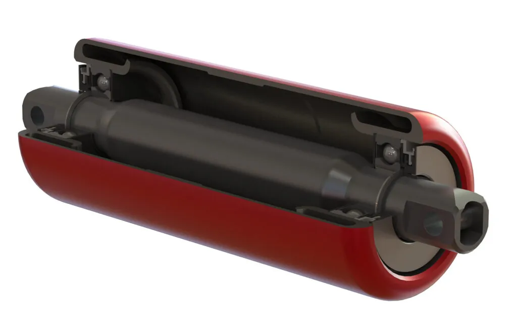 Querschnitt eines rotierenden Metallzylinders